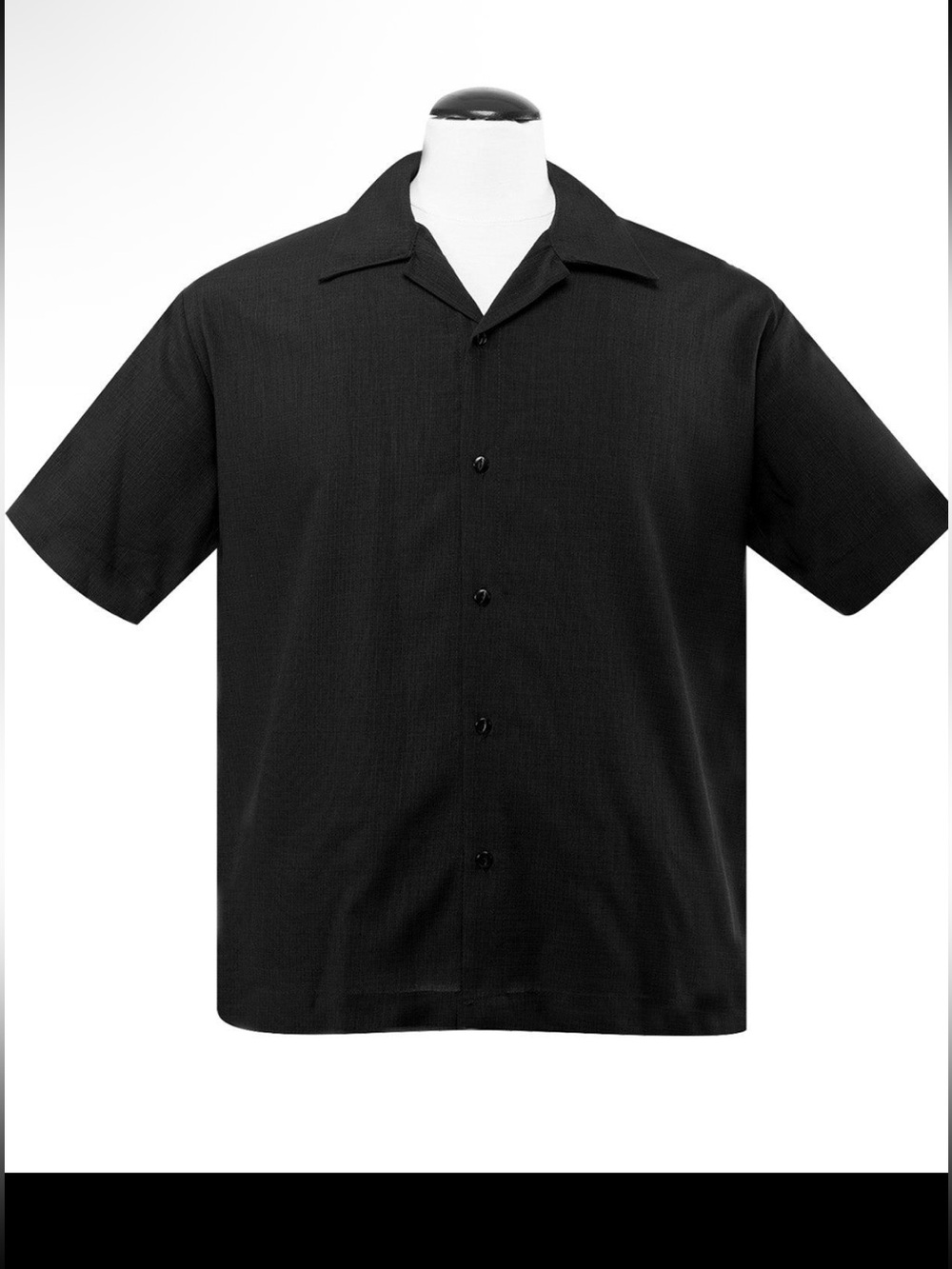 Malibu Black Short-Sleeve Casual Button-Down Shirt